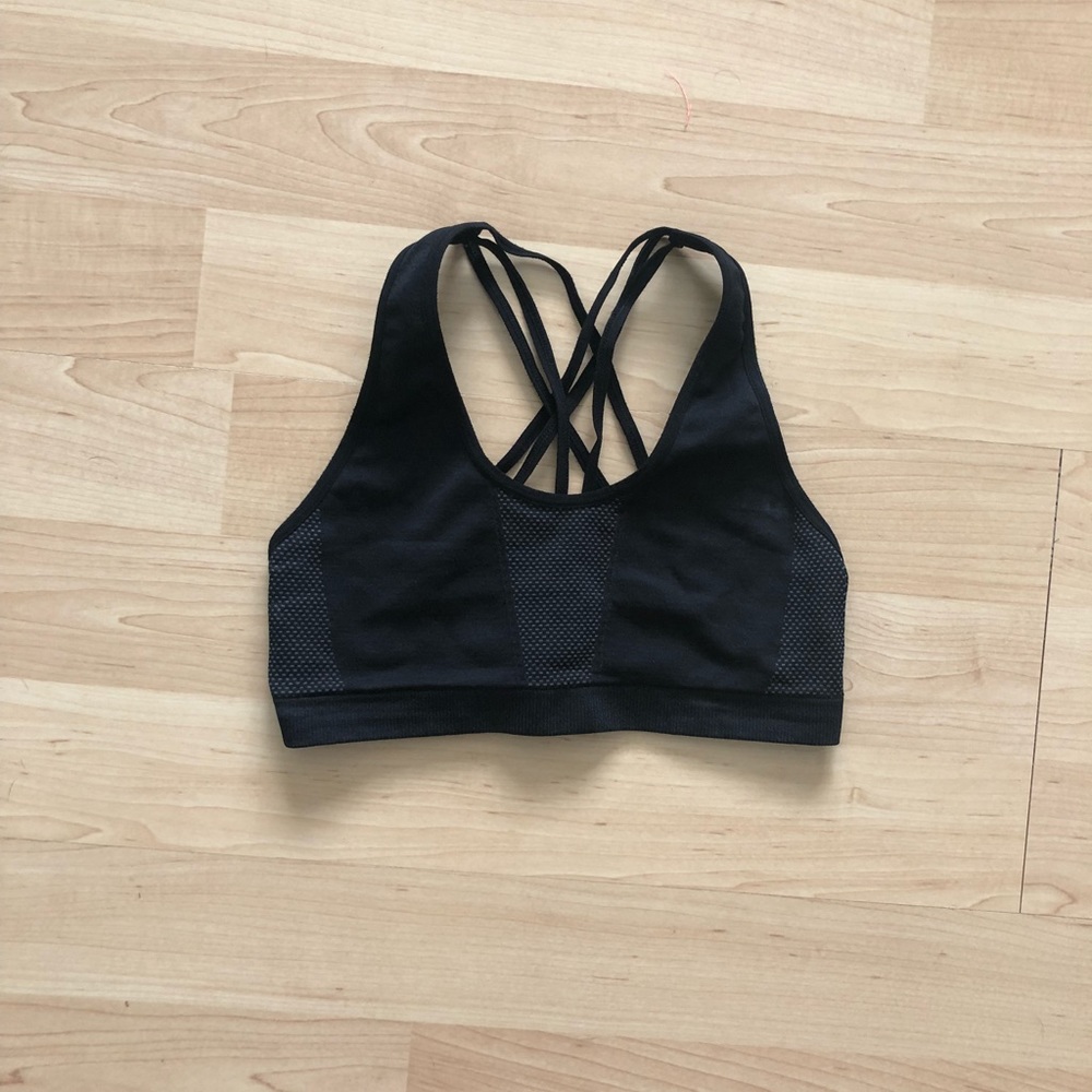 Fabletics Black Reversible Strappy Bra